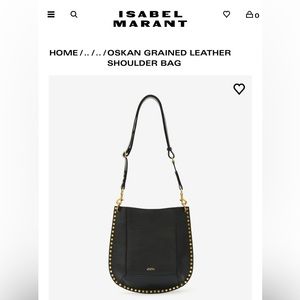 Isabel Marant Oskan Leather Shoulder Bag - Black , Brand New
